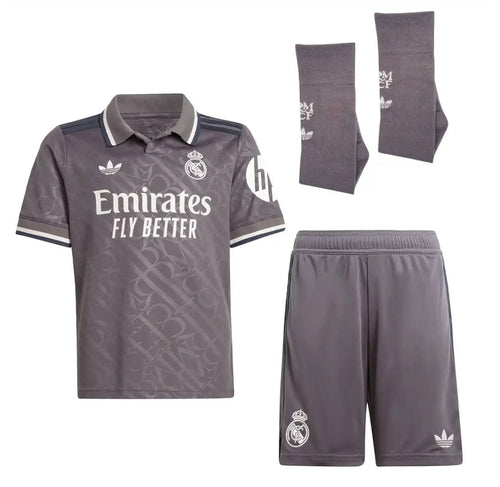 CAMISETA Y PANTALONES CORTOS NIÑOS REAL MADRID THIRD 24/25 - CON MEDIAS