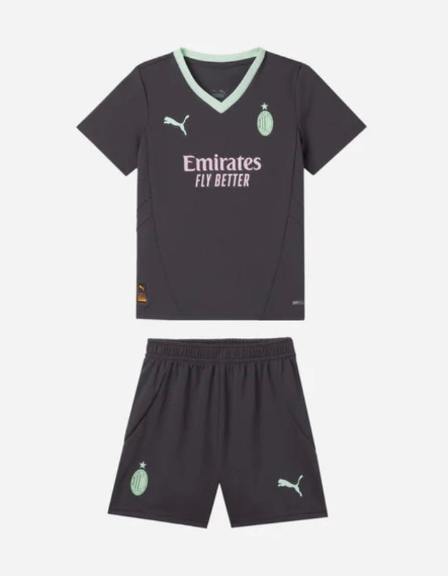 CAMISETA Y PANTALON CORTO PARA NIÑO AC MILAN THIRD 24/25