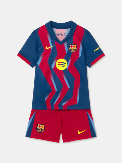 CAMISA E PANTALONES CORTOS PARA NIÑO FC BARCELONA FOURTH 25/26