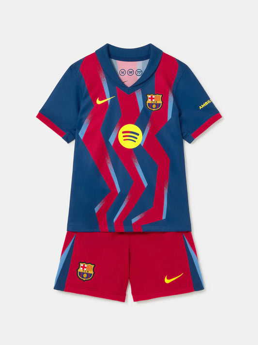 CAMISA E PANTALONES CORTOS PARA NIÑO FC BARCELONA FOURTH 25/26