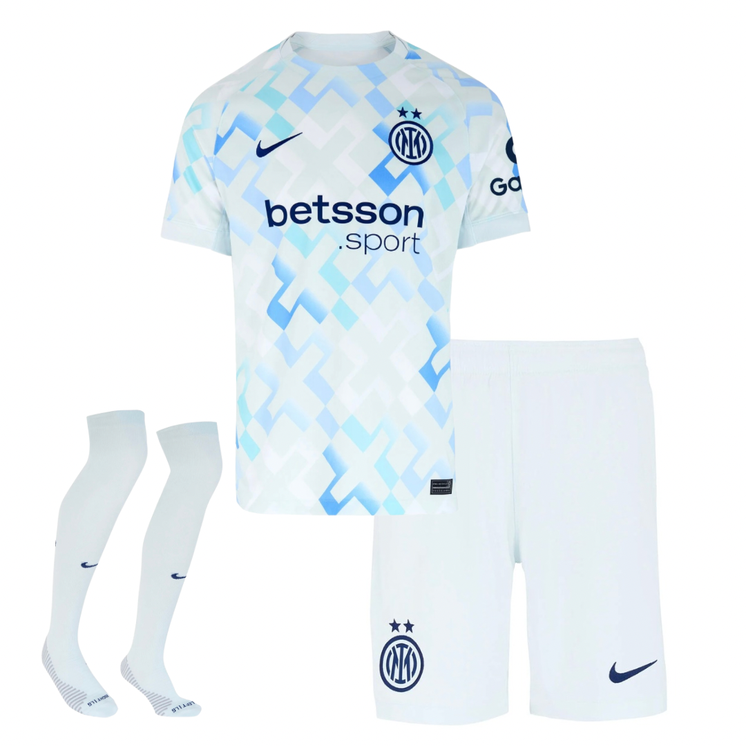 CAMISETA Y PANTALON CORTO PARA NIÑO INTER AWAY 25/26 - CON MEDIAS