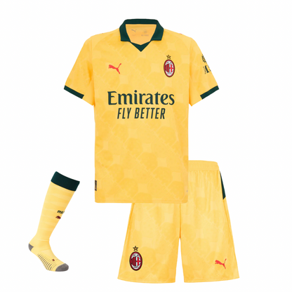 CAMISETA Y PANTALON CORTO PARA NIÑO AC MILAN THIRD 25/26 - CON MEDIAS