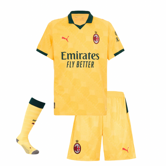 CAMISETA Y PANTALON CORTO PARA NIÑO AC MILAN THIRD 25/26 - CON MEDIAS