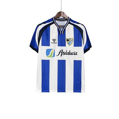 Camiseta de fútbol Málaga CF blanca y azul, edición especial, en venta en Reino del Futbol.