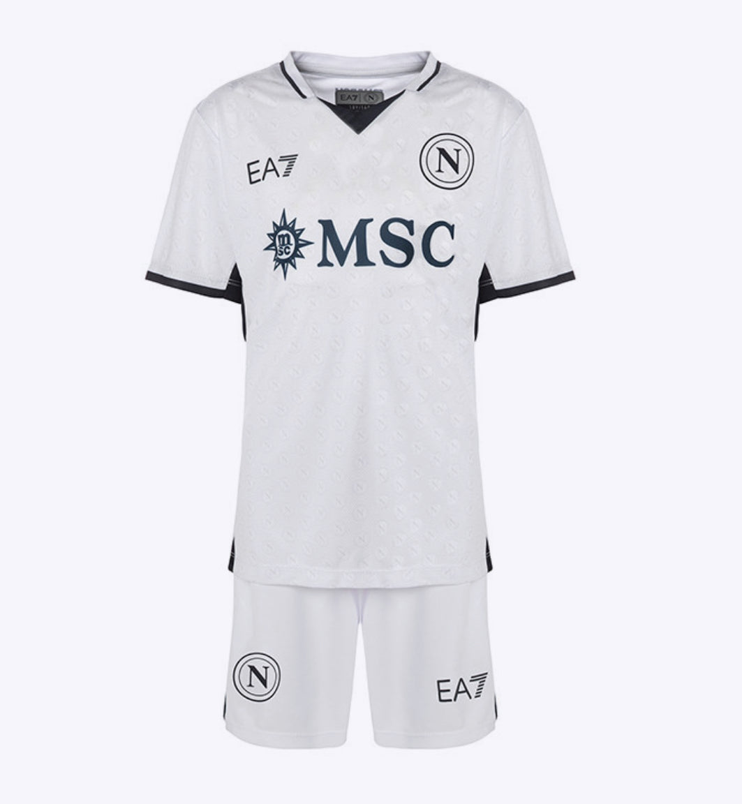 CAMISETA Y PANTALON CORTO PARA NIÑO NAPOLI AWAY 24/25
