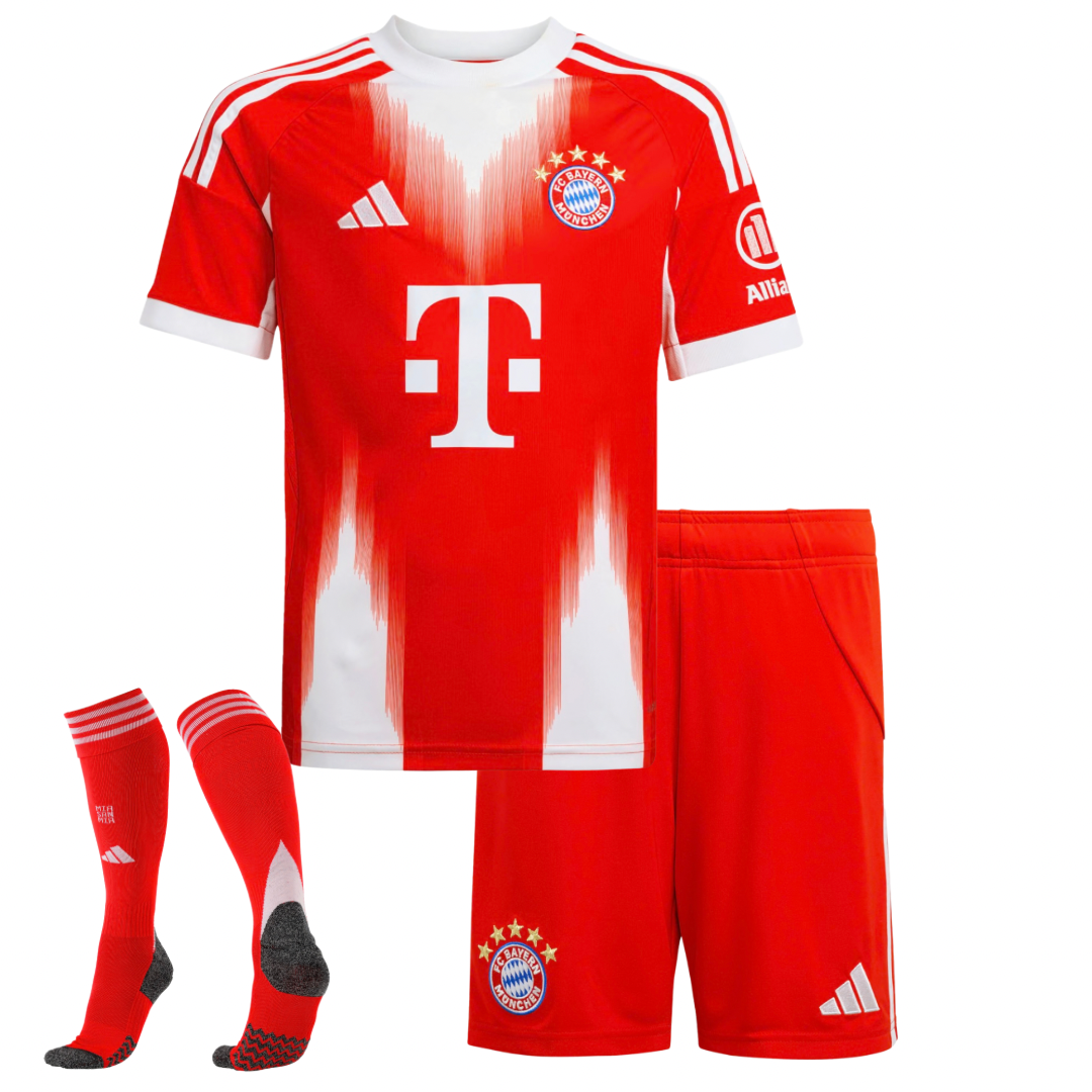CAMISETA Y PANTALONES CORTOS PARA NIÑOS BAYERN DE MÚNICH HOME 25/26 - CON MEDIAS