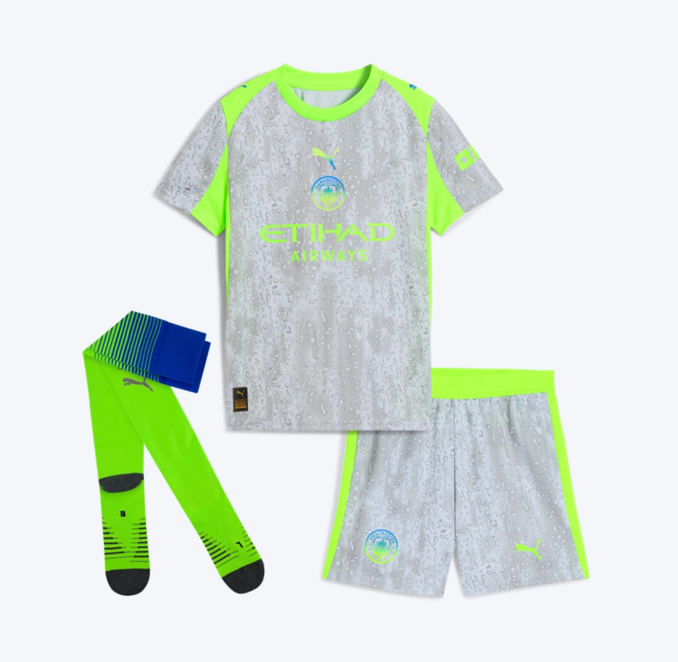 CAMISA E PANTALONES CORTOS PARA NIÑOS MANCHESTER CITY THIRD 25/26 - CON MEDIAS