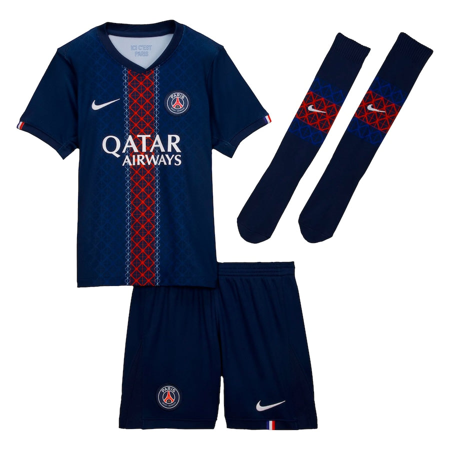 CAMISA E PANTALONES CORTOS PARA NIÑOS PSG HOME 25/26 - CON MEDIAS