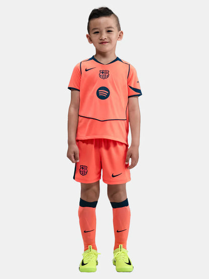 CAMISA E PANTALONES CORTOS PARA NIÑO FC BARCELONA THIRD 25/26