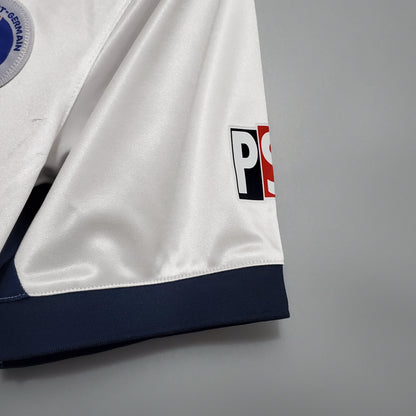 Manga de camiseta de fútbol PSG blanca y azul, diseño exclusivo Reino del Futbol