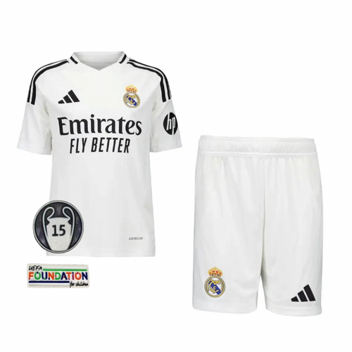 CAMISETA Y PANTALONES CORTOS NIÑOS REAL MADRID AWAY 24/25 - CON PATCH