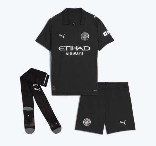 CAMISA E PANTALONES CORTOS PARA NIÑOS MANCHESTER CITY AWAY 25/26 - CON MEDIAS