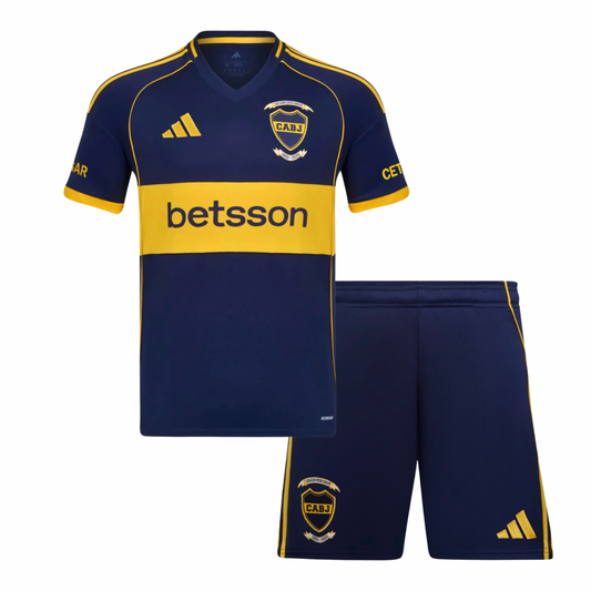 CAMISETA Y PANTALÓN CORTO NIÑO BOCA JUNIORS HOME 25/26