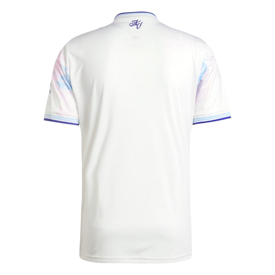 Camiseta Aston Villa third 2025 2026 blanca con detalles en mangas y cuello, Reino del Futbol