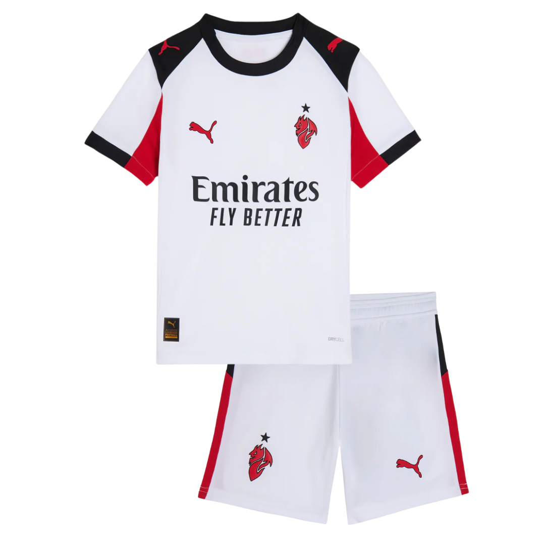 CAMISETA Y PANTALON CORTO PARA NIÑO AC MILAN  AWAY 25/26