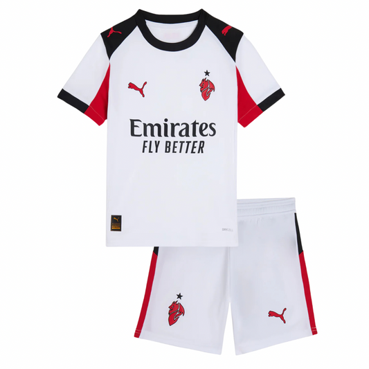 CAMISETA Y PANTALON CORTO PARA NIÑO AC MILAN  AWAY 25/26