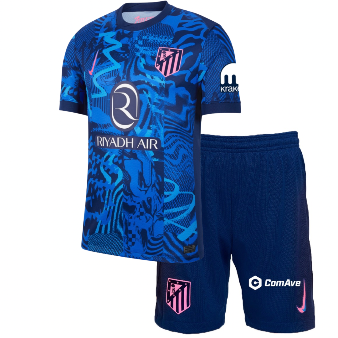 CAMISETA Y PANTALONES CORTOS PARA NIÑOS ATLETICO DE MADRID THIRD 24/25