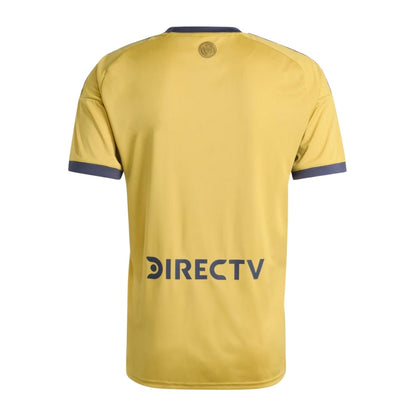 Camiseta Boca Juniors 2026 visitante amarilla con logo DIRECTV, manga corta, Reino del Futbol.