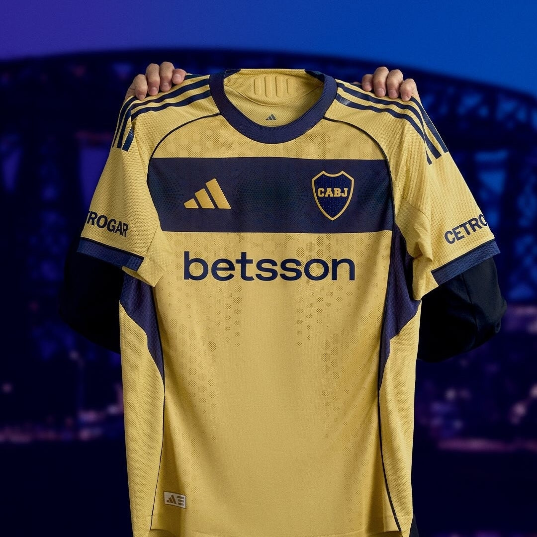 Camiseta Boca Juniors 2026 visitante amarilla y azul, escudo CABJ, venta online en Reino del Futbol.
