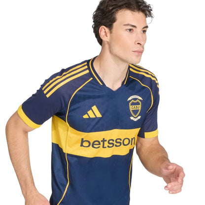 Camiseta Boca Juniors 2026 azul y amarilla, modelo jugador, fútbol europeo, Reino del Futbol