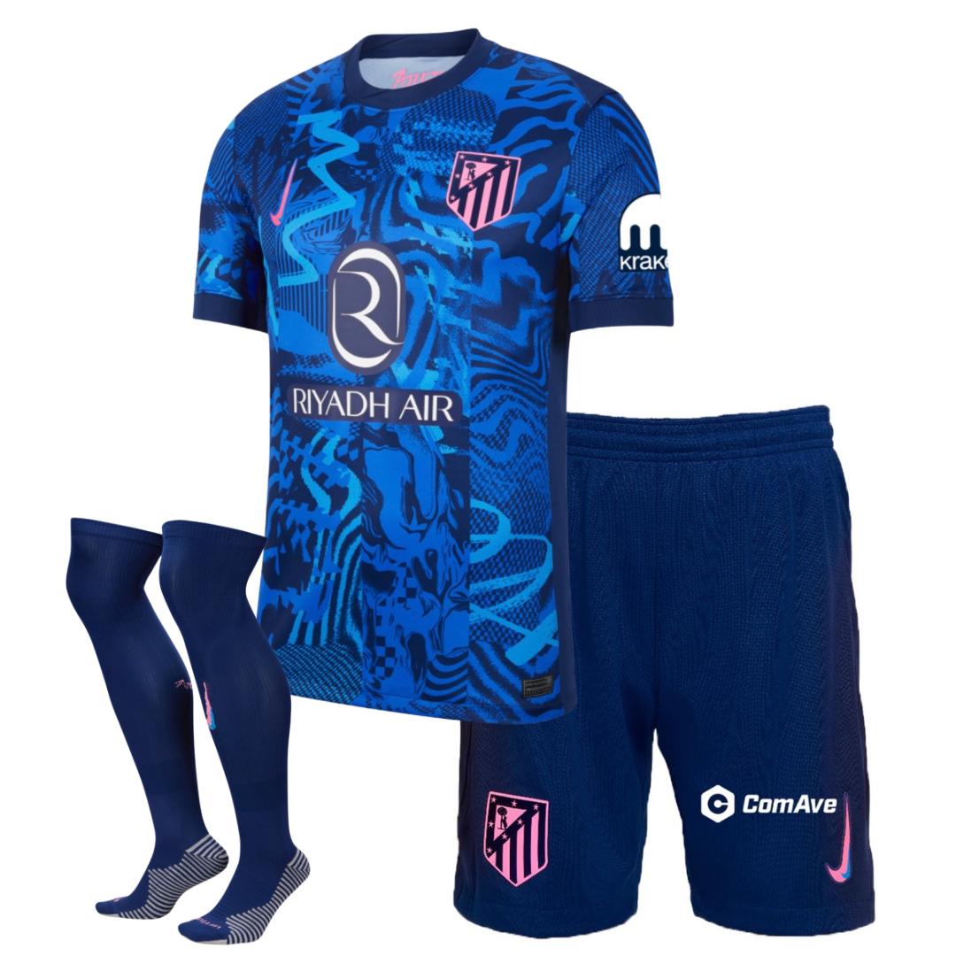 CAMISETA Y PANTALONES CORTOS PARA NIÑOS ATLETICO DE MADRID THIRD 24/25 - CON MEDIAS