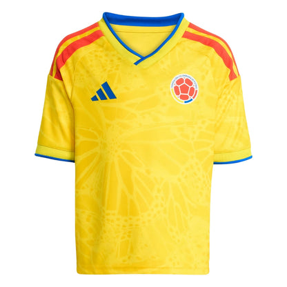 Camiseta amarilla de la Selección Colombia para niños, diseño 2026, Reino del Futbol