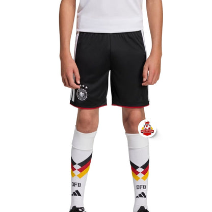 Shorts negros y medias de futbol Alemania niño, logo DFB, tienda Reino del Futbol