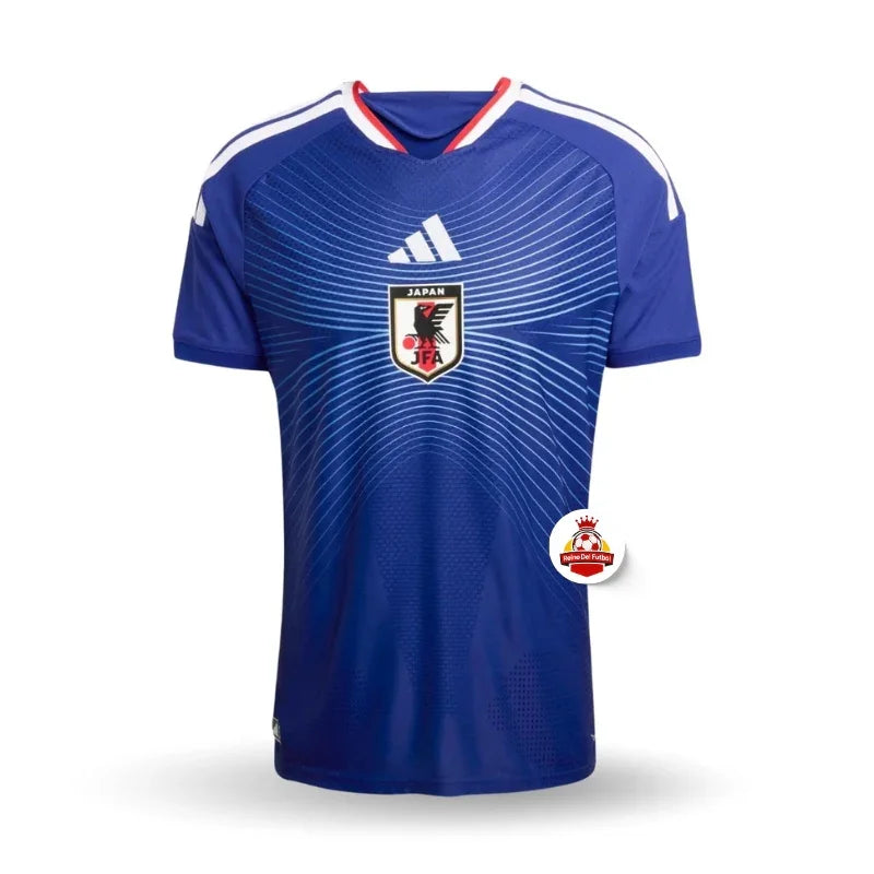 Camiseta de fútbol Japón azul oficial, logo JFA, venta en Reino del Futbol