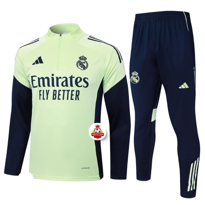 Chándal de entrenamiento Real Madrid verde y azul marino, Reino del Futbol