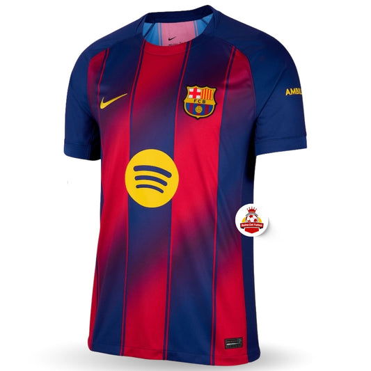 Camiseta Barça 2024-2025 azulgrana, logo Spotify, Nike y escudo FCB, Reino del Futbol