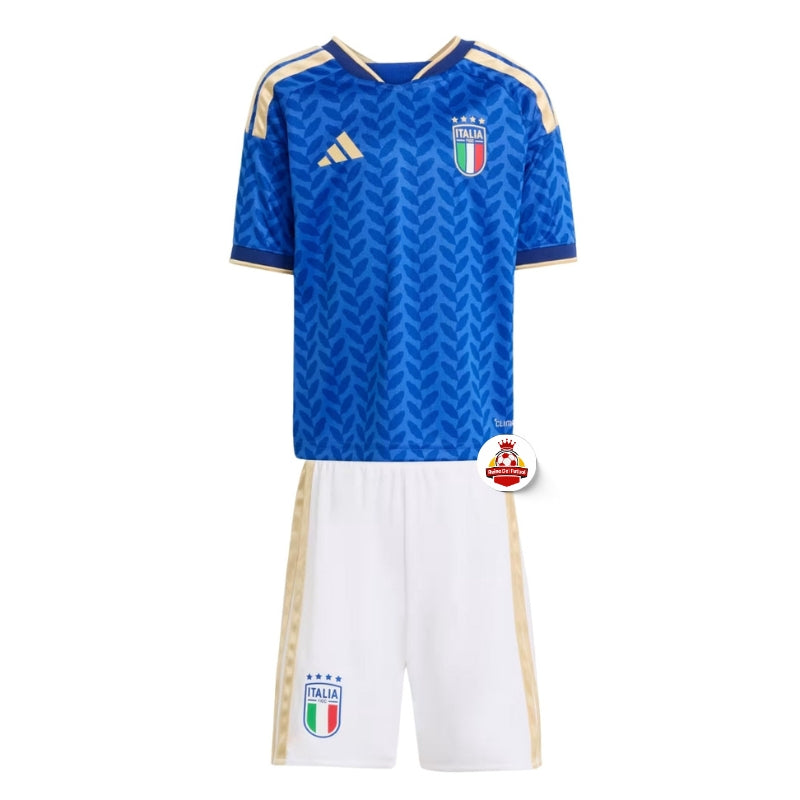 Uniforme de fútbol Italia azul y blanco con escudo, Reino del Futbol, tienda deportiva