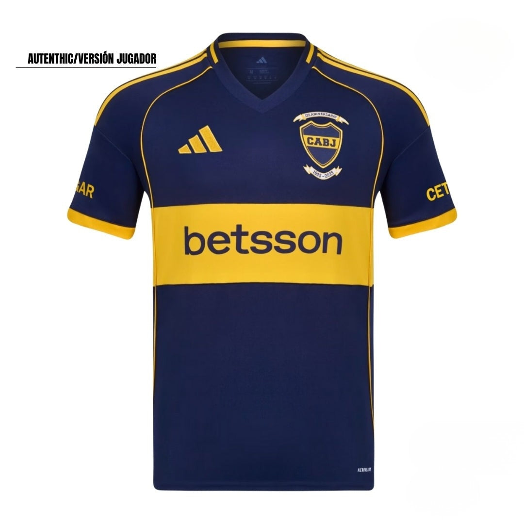Camiseta de fútbol Boca Juniors azul y amarilla versión jugador, disponible en Reino del Futbol