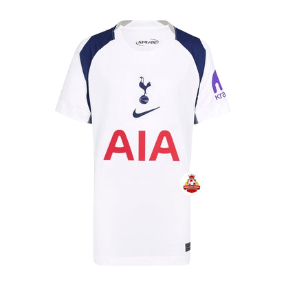 Camiseta de fútbol Tottenham blanca, logo Nike, patrocinador AIA, tienda Reino del Futbol