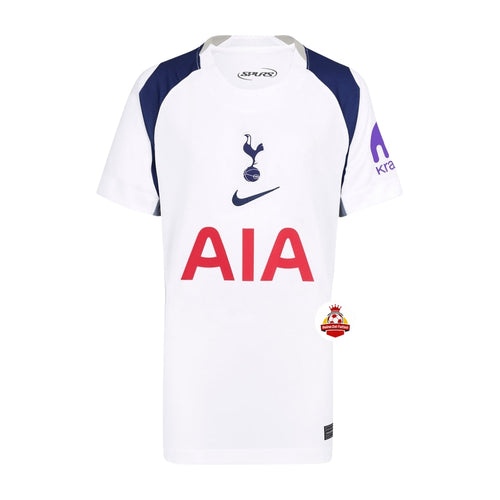 Camiseta de fútbol Tottenham blanca, logo Nike, patrocinador AIA, tienda Reino del Futbol