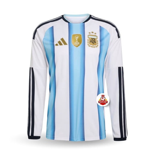 Camiseta de fútbol Argentina manga larga con escudos FIFA y AFA, Reino del Futbol