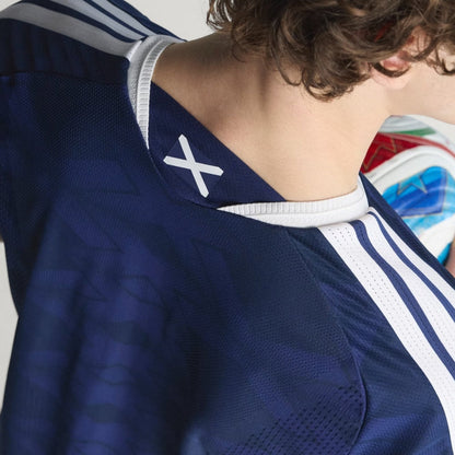 Camiseta Escocia fútbol azul marino detalle bandera, Reino del Futbol, aficionado Mundial 2026