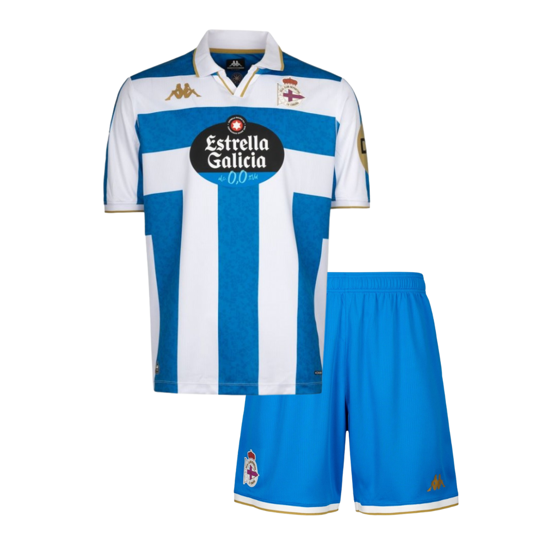CAMISETAS Y PANTALONES CORTOS NIÑOS RC DEPORTIVO LA CORUÑA HOME  25/26
