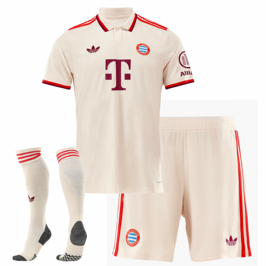 CAMISETA Y PANTALONES CORTOS PARA NIÑOS BAYERN DE MÚNICH THIRD 24/25 - CON MEDIAS
