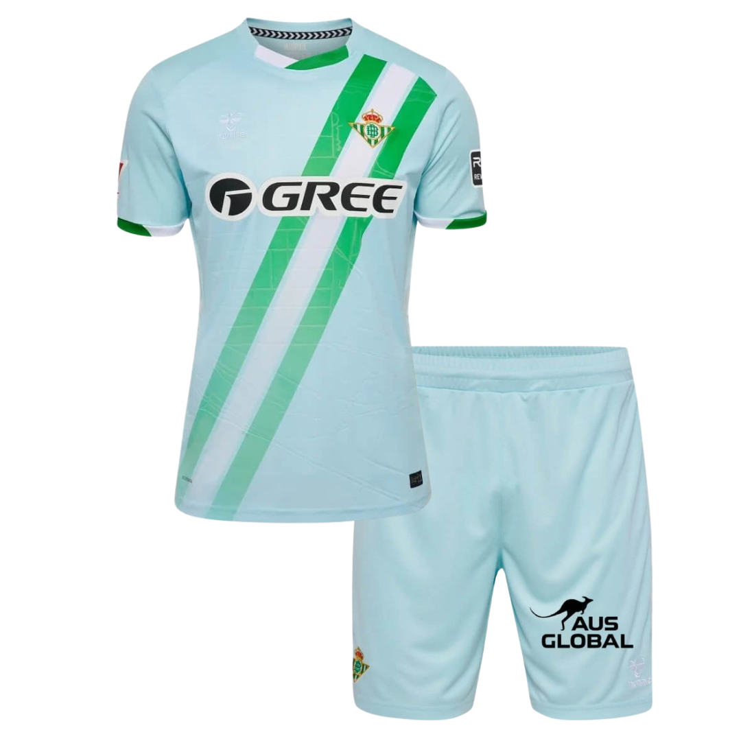 CAMISETA Y PANTALÓN CORTO NIÑO REAL BETIS AWAY 25/26