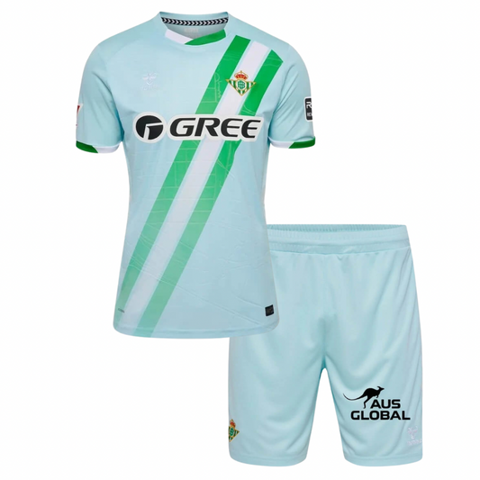 CAMISETA Y PANTALÓN CORTO NIÑO REAL BETIS AWAY 25/26