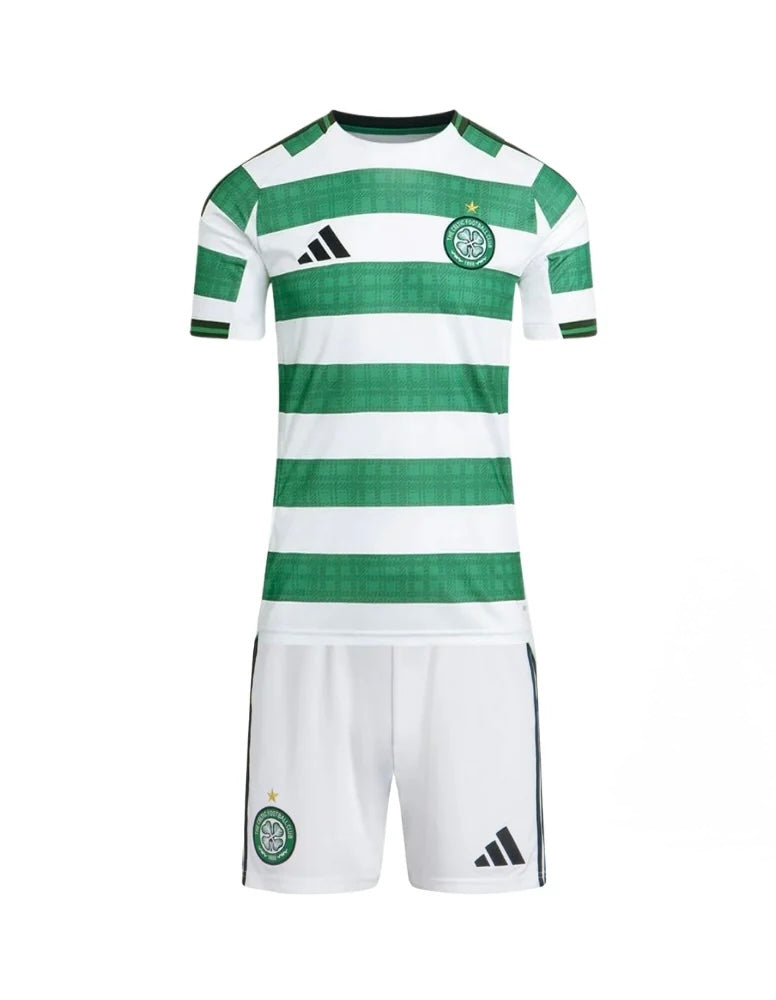 CAMISETA Y PANTALON CORTO PARA NIÑO CELTIC HOME 25/26