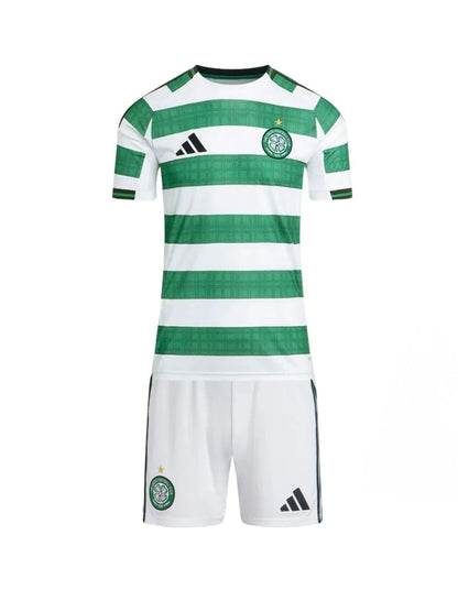 CAMISETA Y PANTALON CORTO PARA NIÑO CELTIC HOME 25/26