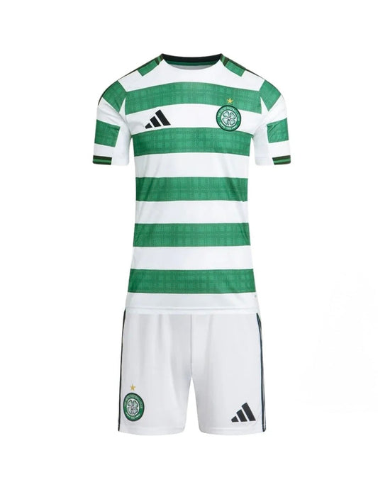 CAMISETA Y PANTALON CORTO PARA NIÑO CELTIC HOME 25/26