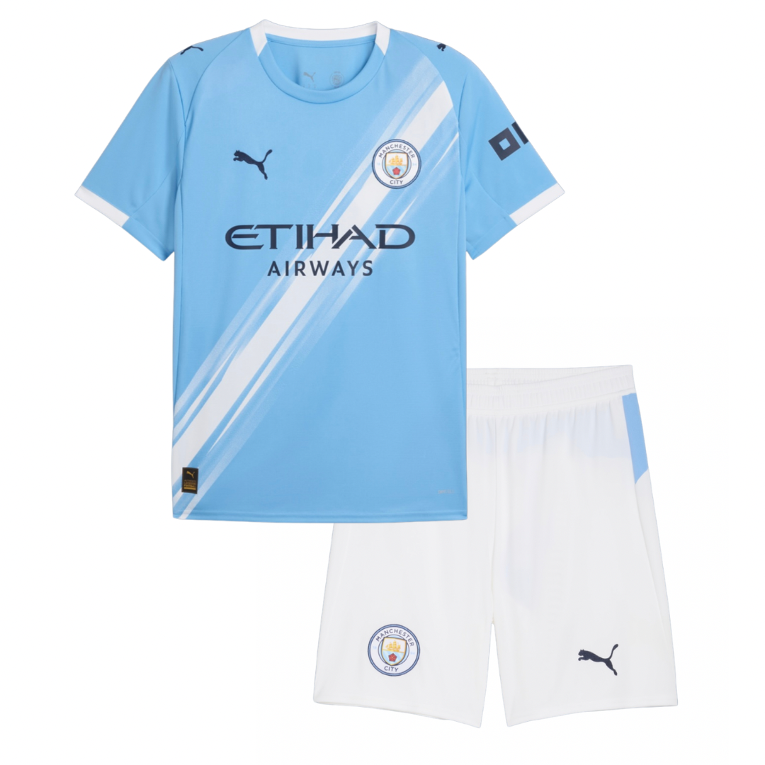 CAMISA E PANTALONES CORTOS PARA NIÑOS MANCHESTER CITY HOME 25/26