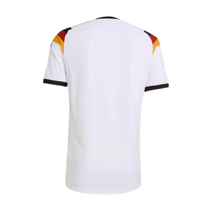 Camiseta Alemania local 2024, blanca con detalles negro, rojo y amarillo en mangas