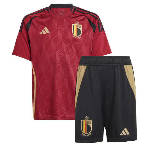 CAMISA E PANTALONES CORTOS PARA NIÑO BÉLGICA HOME 24/25