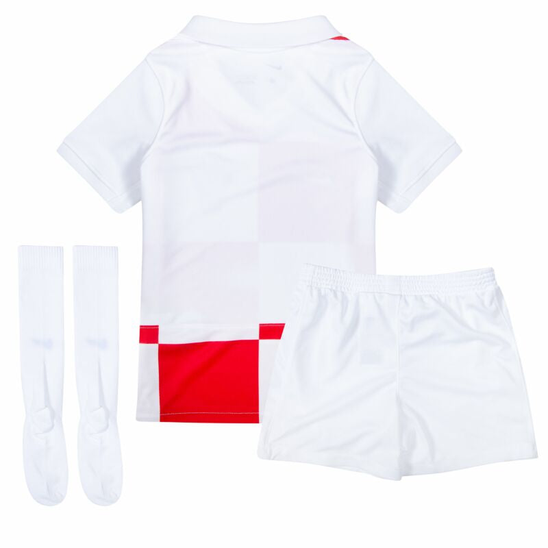 CAMISA E PANTALONES CORTOS PARA NIÑO CROACIA HOME 24/25 - CON MEDIAS