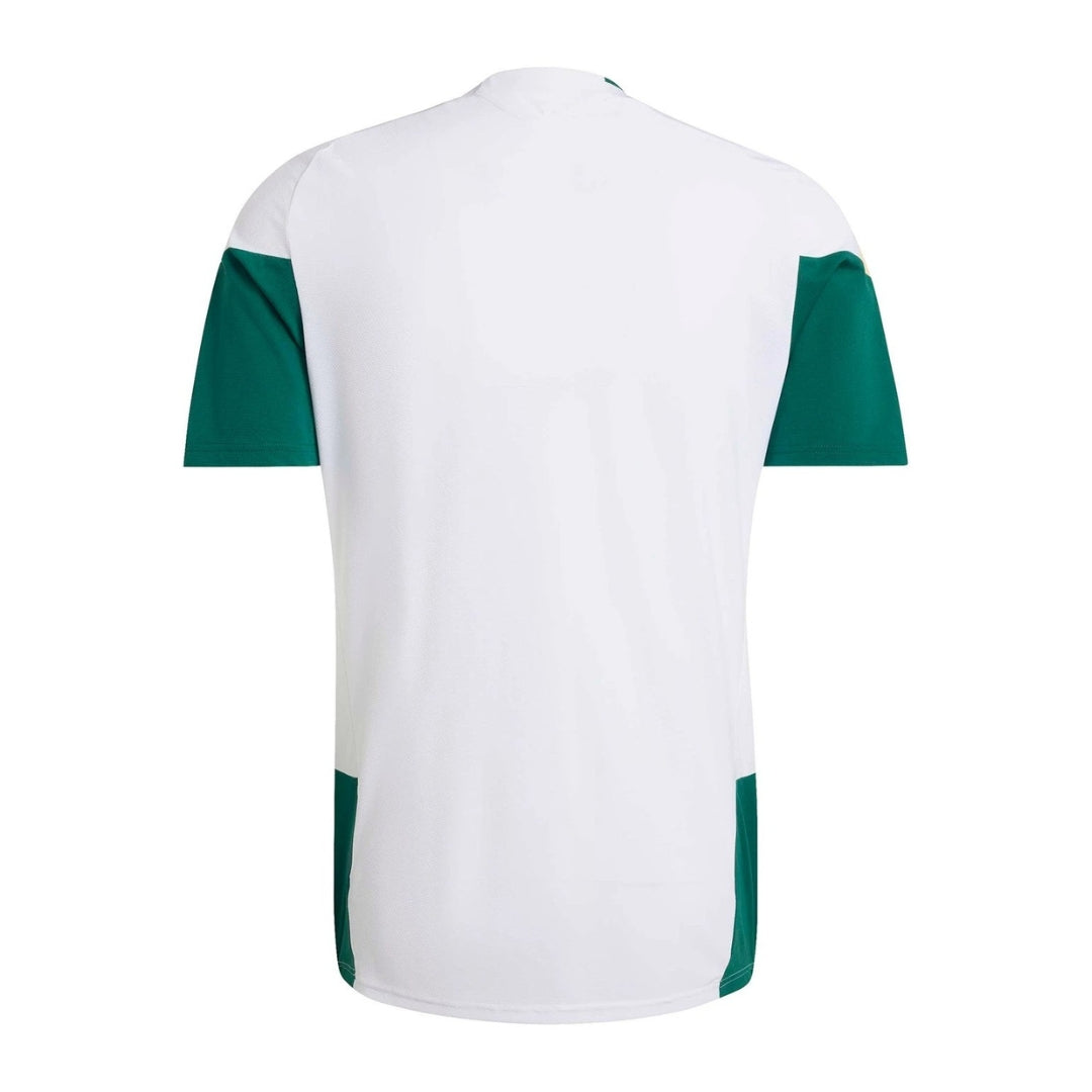 Camiseta de entrenamiento Italia 2026 blanca con mangas verdes, vista posterior, Reino del Futbol