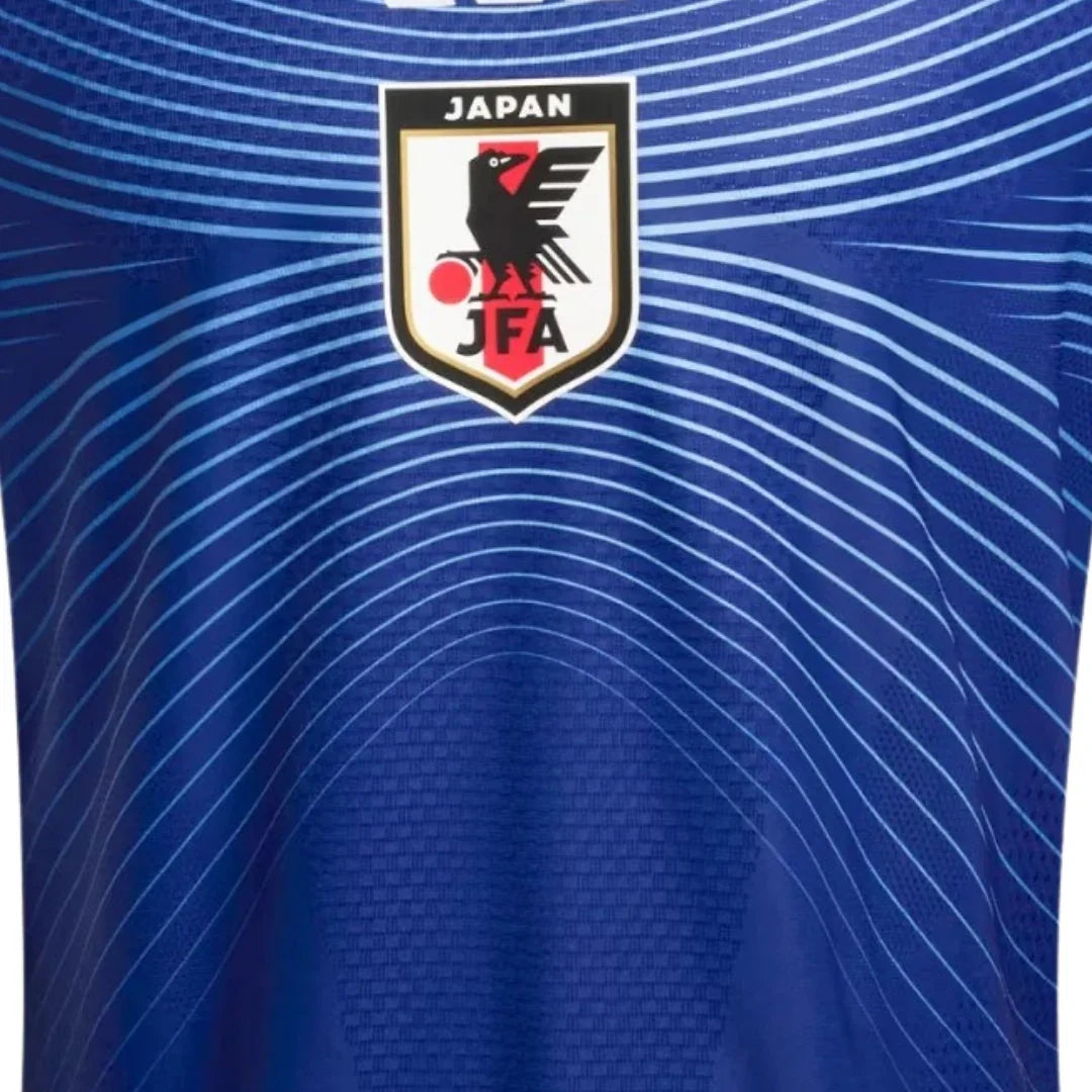 Camiseta local Japón 2026 azul con escudo JFA y líneas onduladas, Reino del Futbol