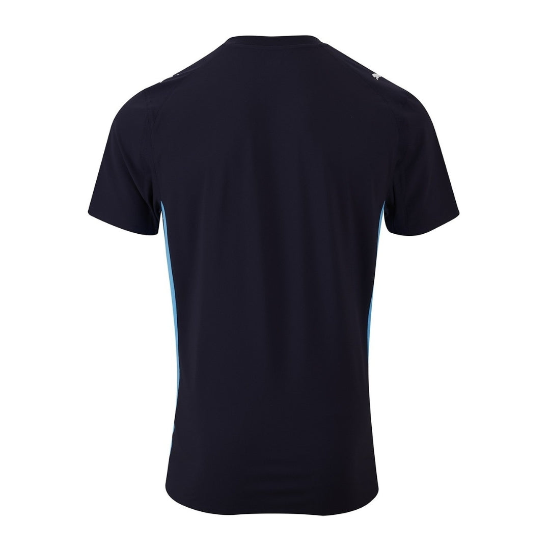 Parte trasera de la camiseta Olympique Marsella 2025-26 visitante, color azul marino, Reino del Futbol